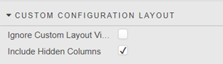 Custom Configuration Layout