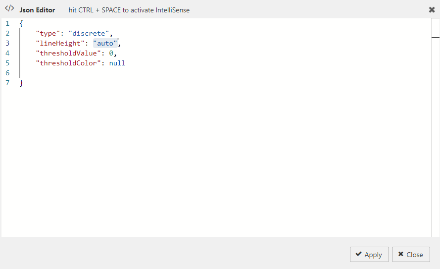 Sparkline Discrete Specific Options