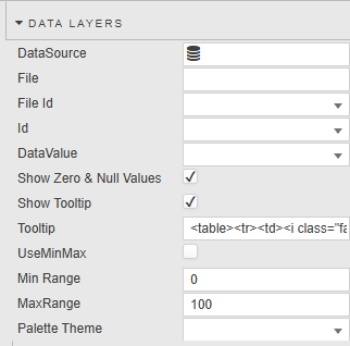 Data Layers properties