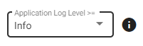 Log level dropdown screenshot