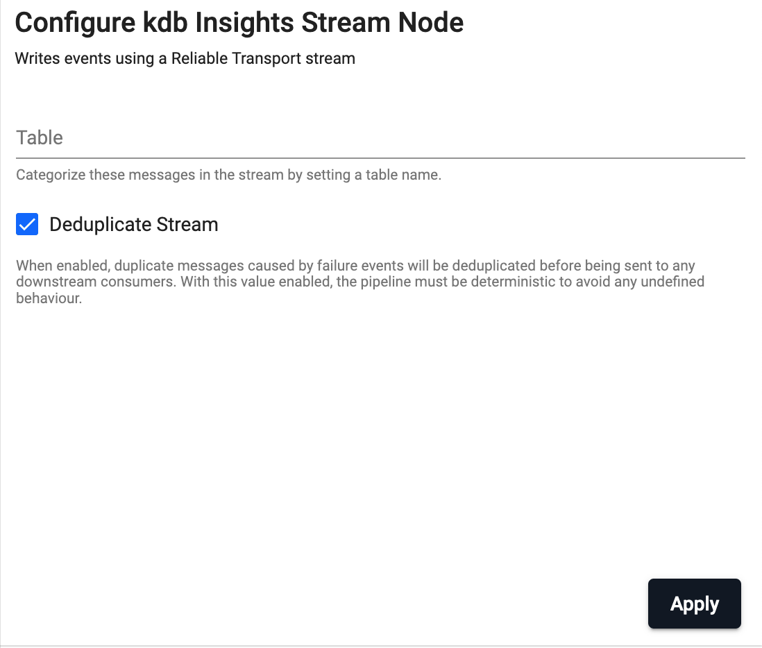 Stream writer properties