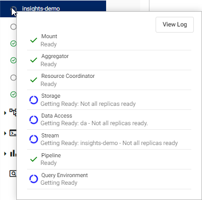 Deploying a database runs a series of processes.