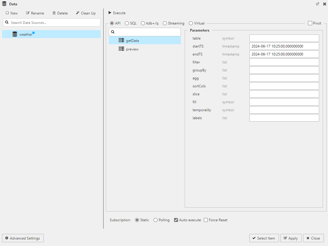 Data Source New