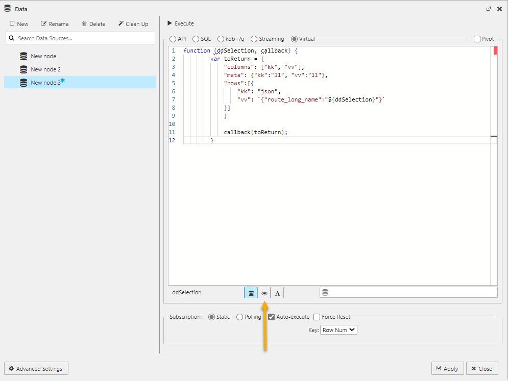 Streaming Virtual Data Source