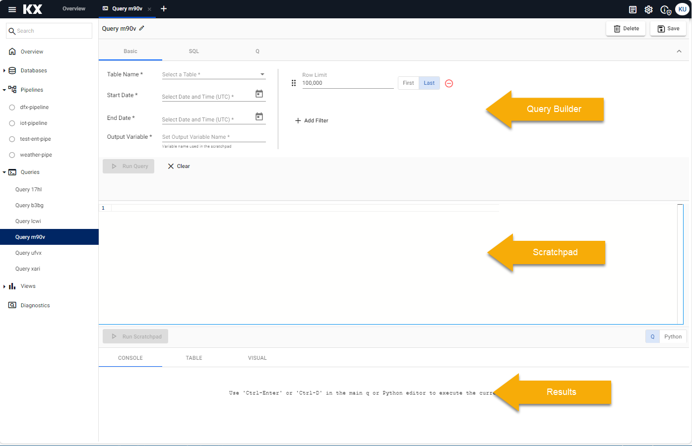 Query window