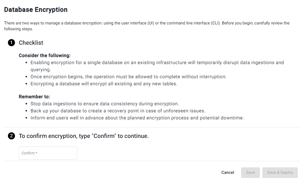 Encryption Checklist Confirmation
