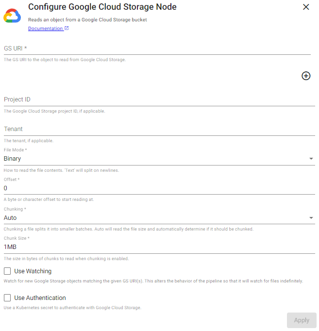 Google cloud storage properties