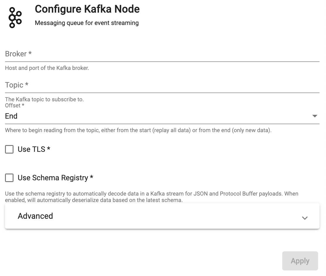 Kafka reader properties