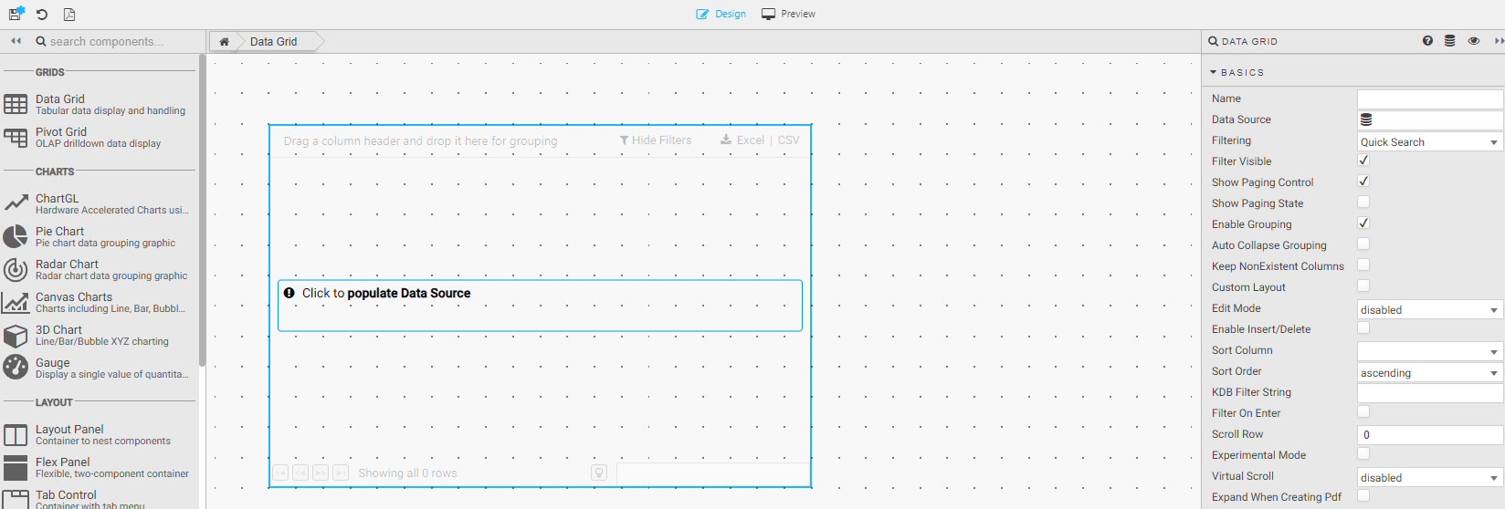 add data grid