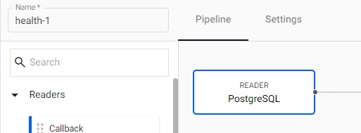 Save the pipeline as **health-1**.