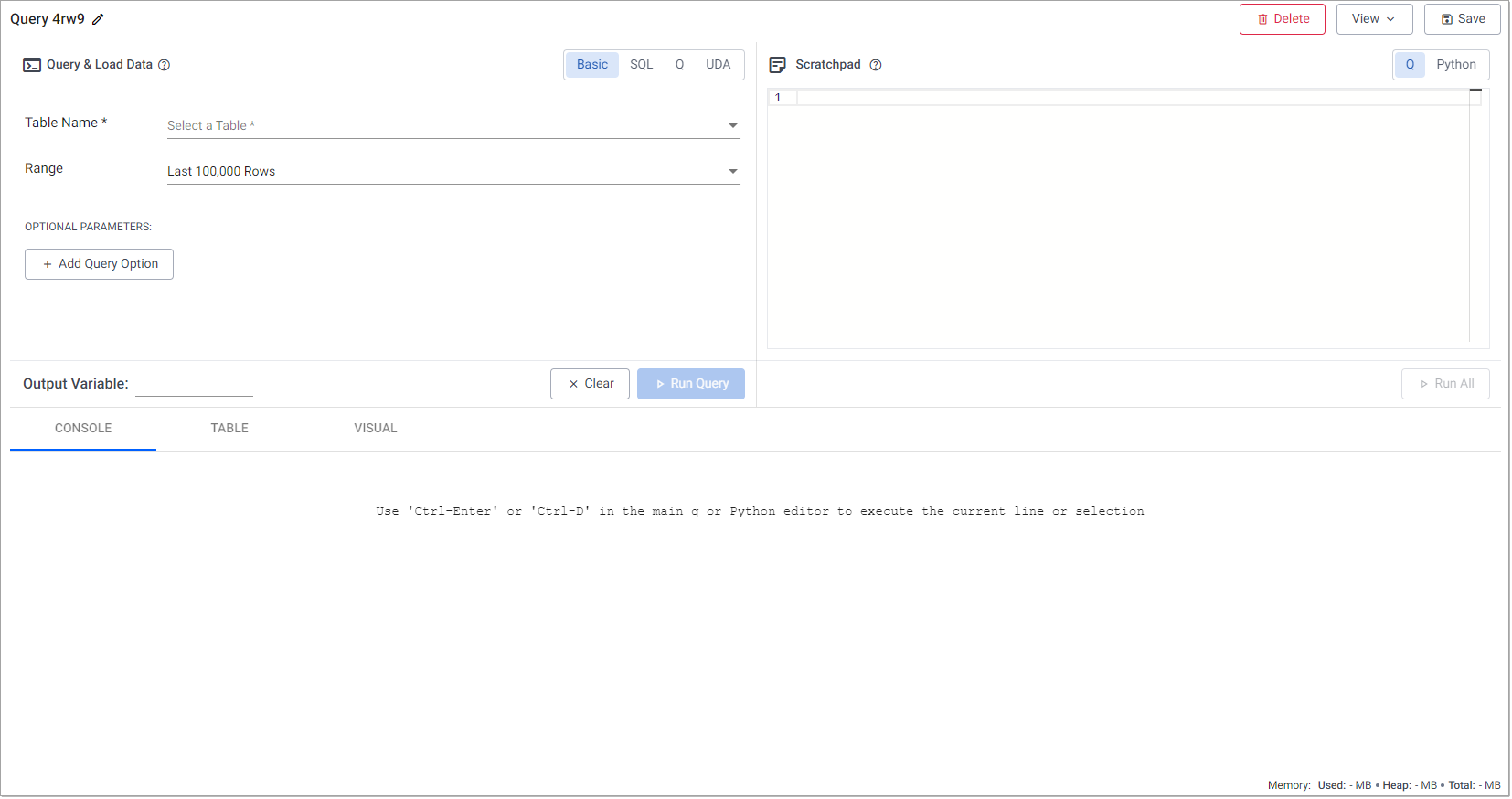 Query window