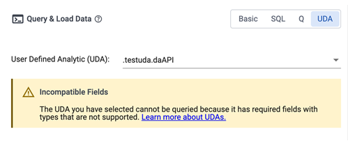 UDA incompatible fields