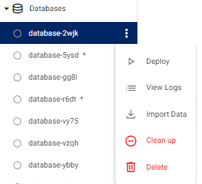 Deploy from left-hand menu