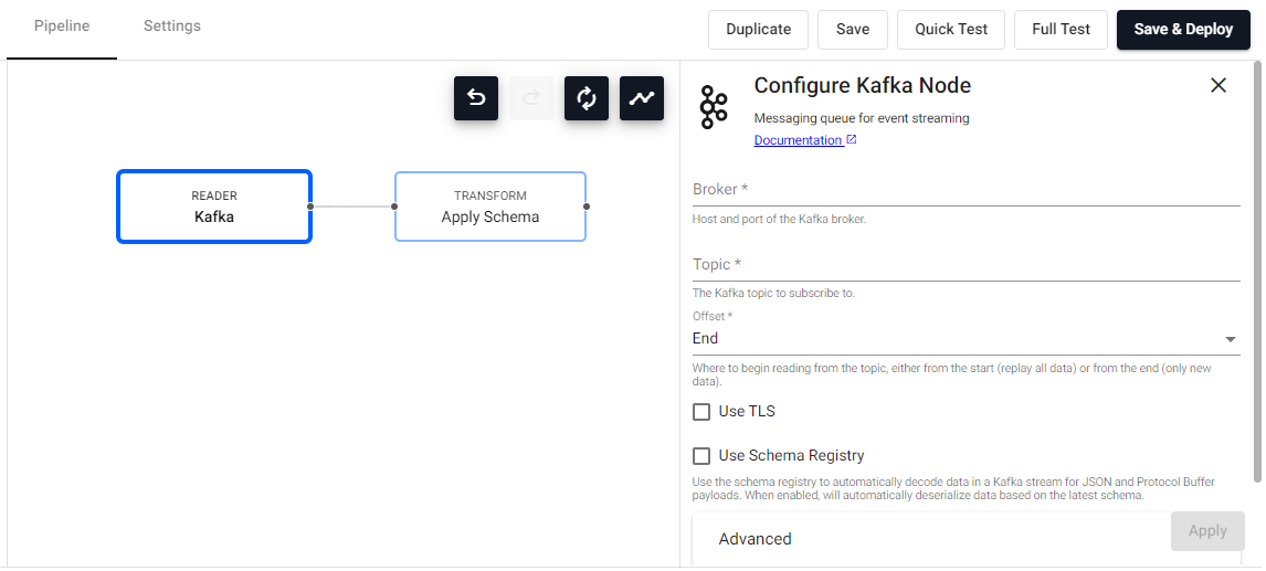 Node configuration