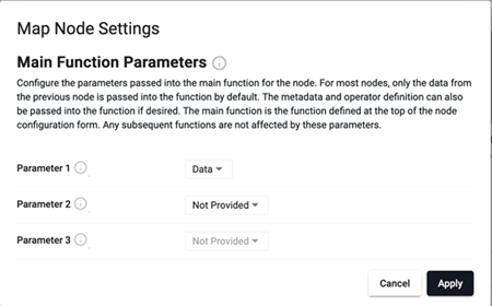 Node settings dialog