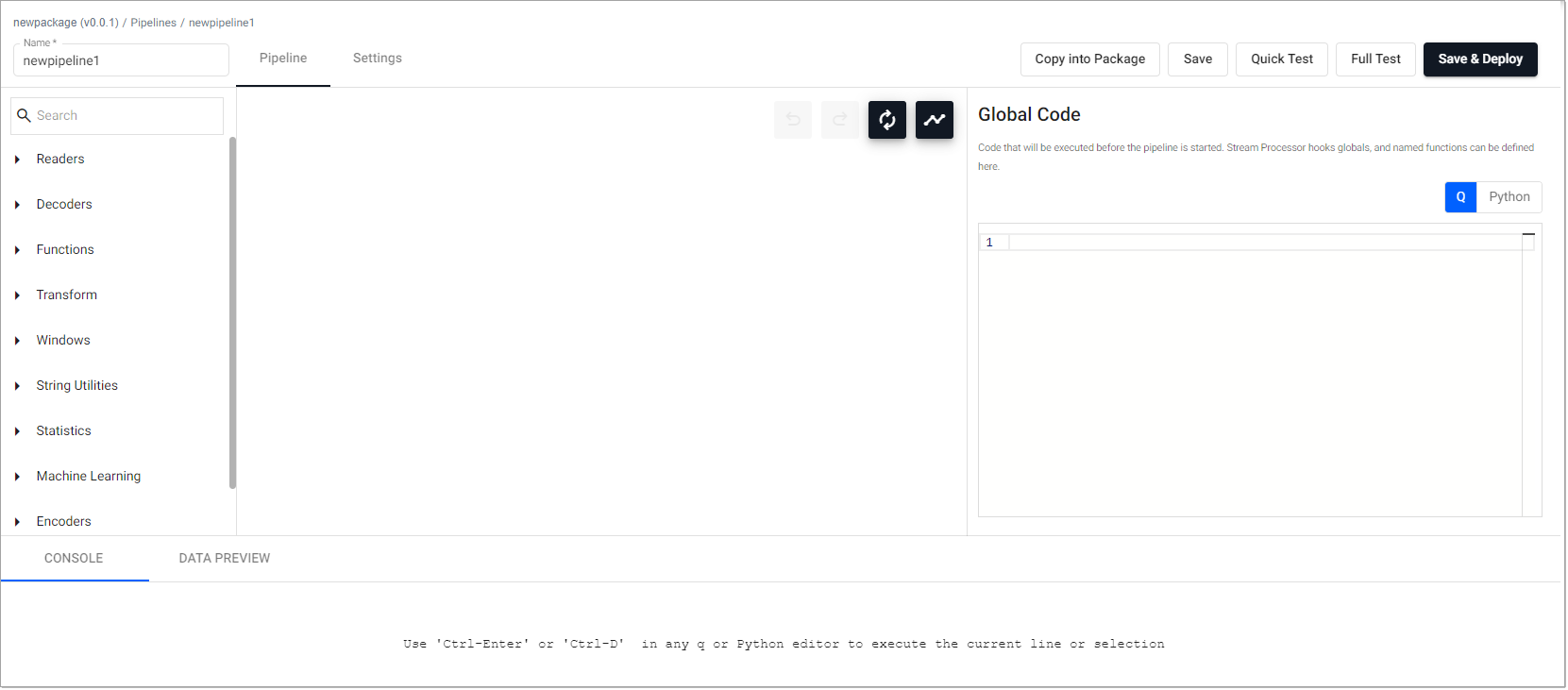 Pipelines tab