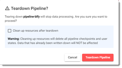 Teardown pipeline