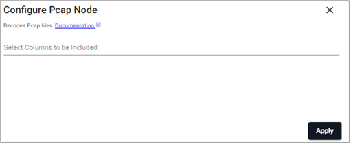 Pcap decoder node properties