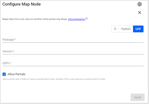 UDF Map properties