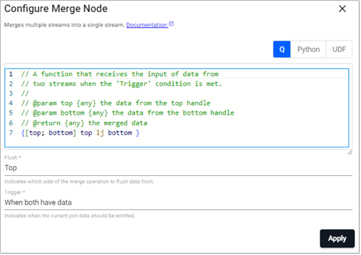 q Merge properties