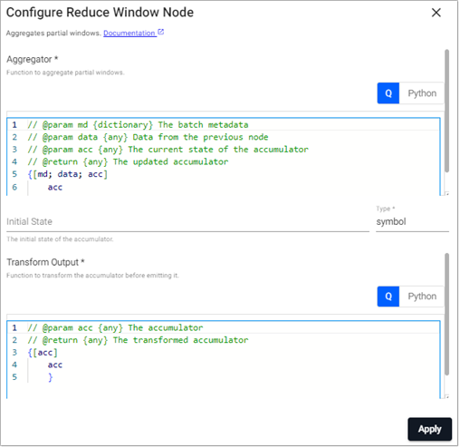 Reduce node properties