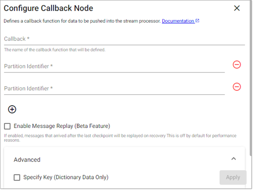 Callback reader properties
