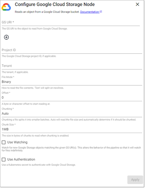 Google cloud storage properties