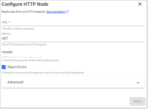 HTTP reader properties