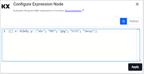 Expression reader with Q code