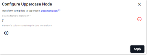 Uppercase operator with column y