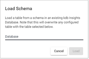 Load schema dialog