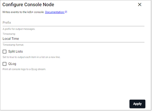 Console writer properties