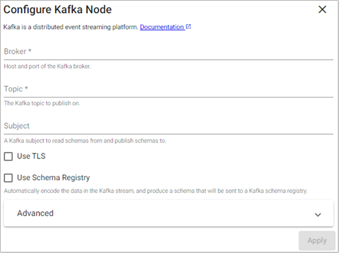 Kafka writer properties