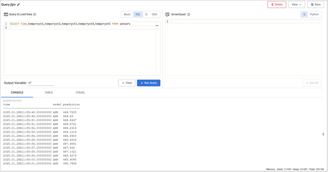 A SQL query using the filter table