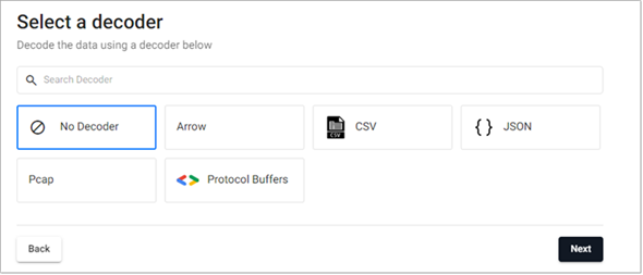 Select the csv decoder for the weather data set.