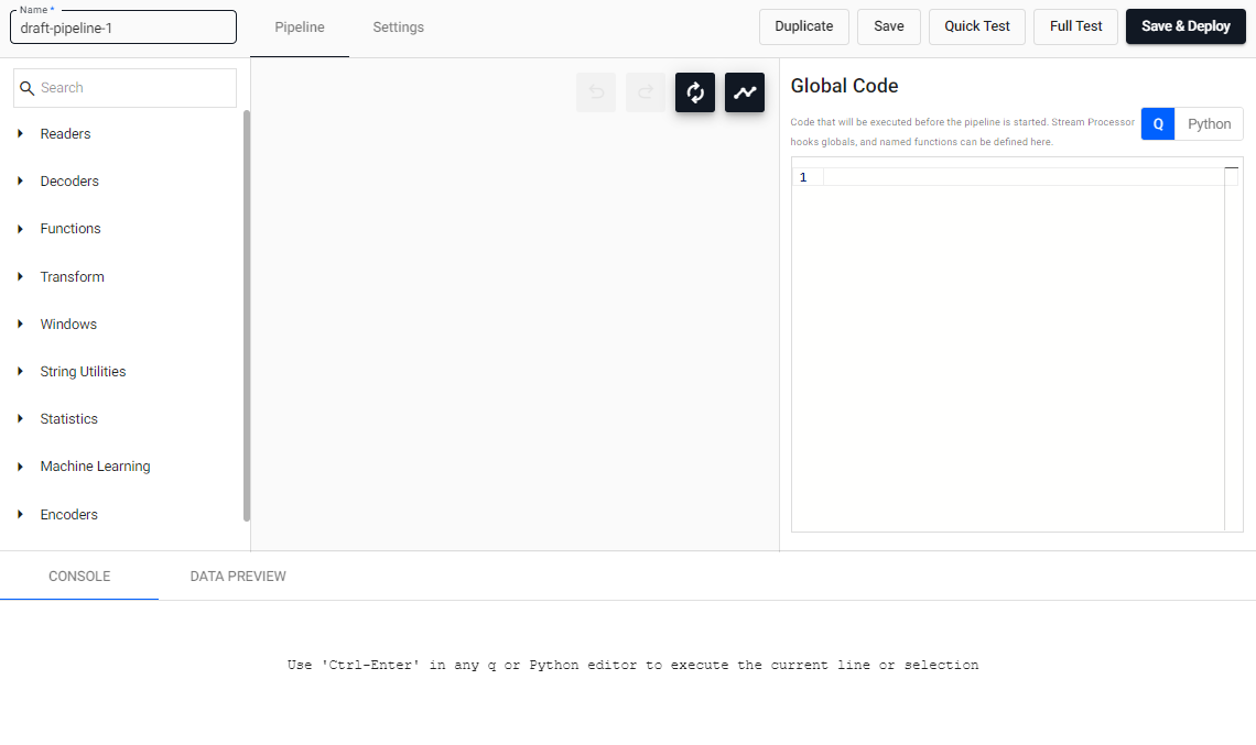 pipeline editor.