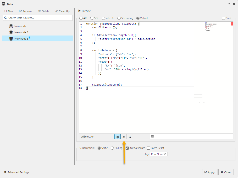Streaming Virtual Data Source