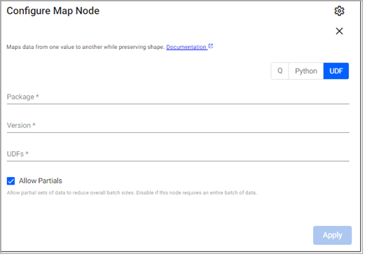 UDF Map properties