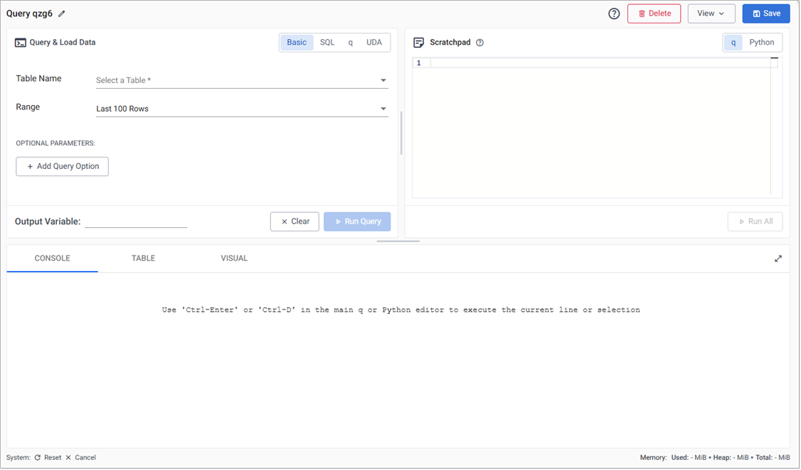 Query window