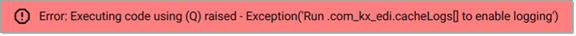 Logs disabled error message