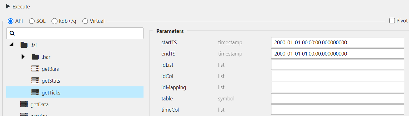 Dashboard view query