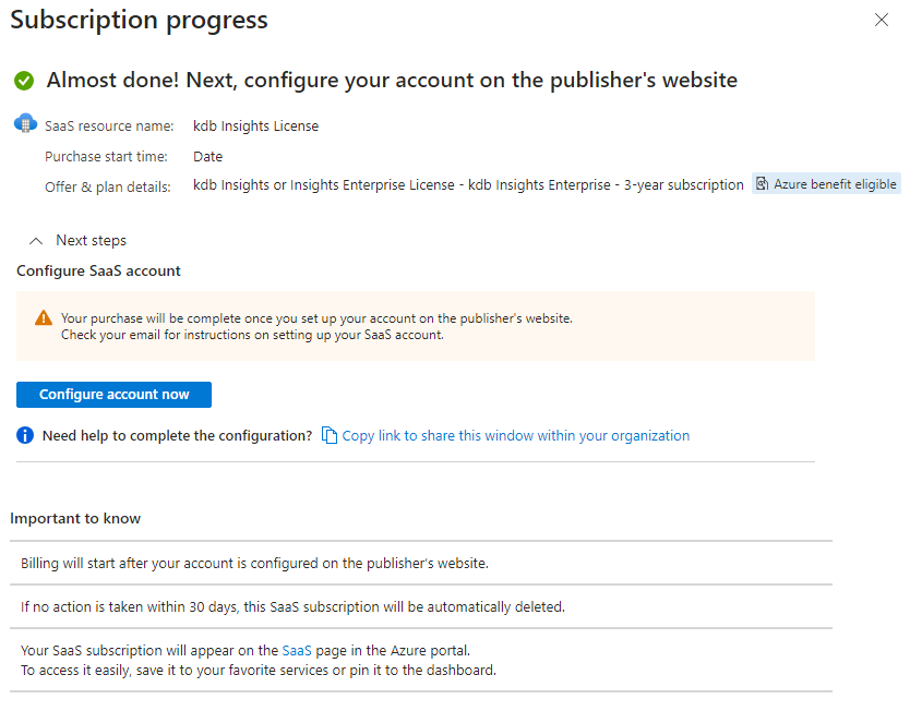 Configure Account Now
