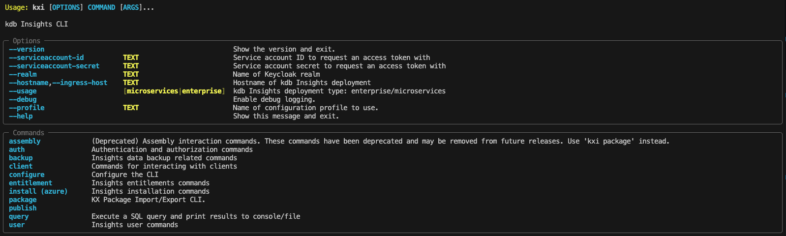 KXI Command Line Interface