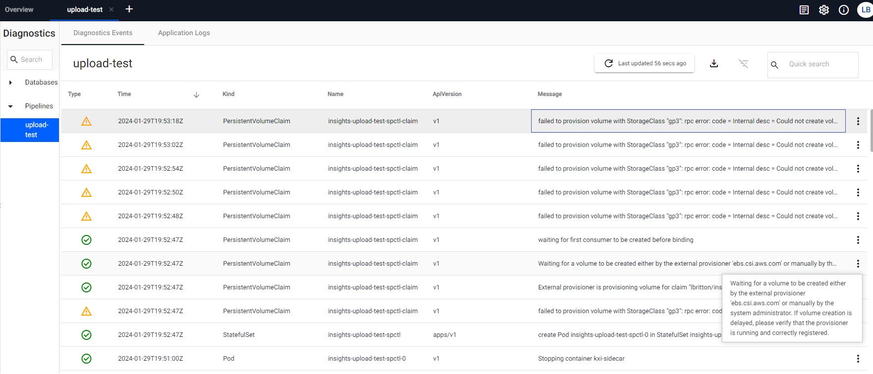 pvcPendingDiagnostics