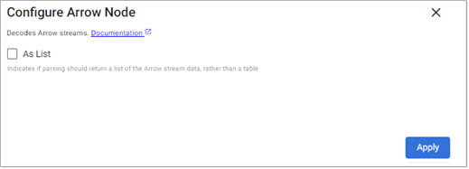 Arrow decoder node properties