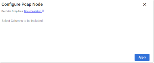 Pcap decoder node properties