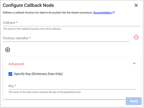 Callback reader properties