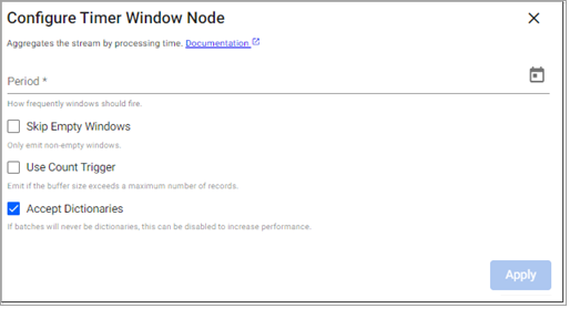 Timer Window properties