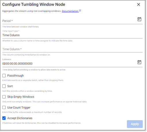 Tumbling Window properties