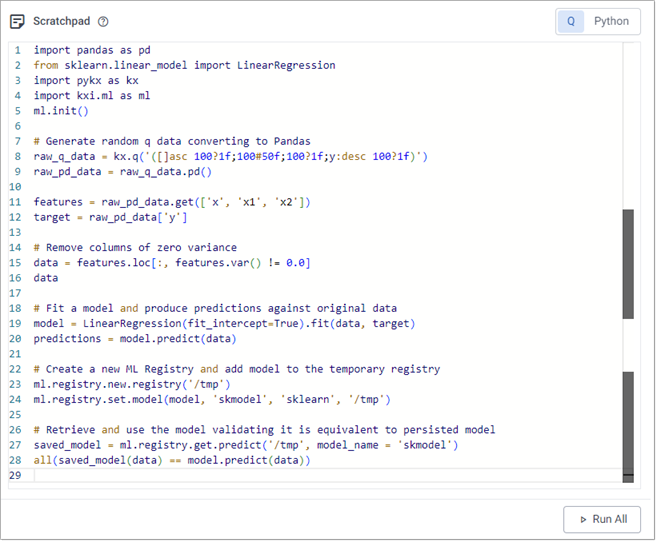 python ml functionality
